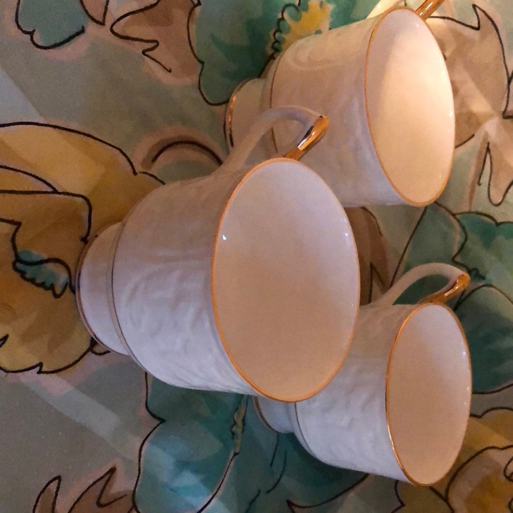 White and Gold teacups